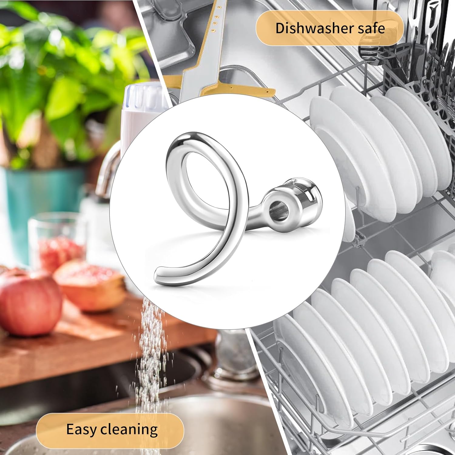 Kaitan adonan baja tahan karat - Kitchen Aid Baking Bread ulasan dan harga