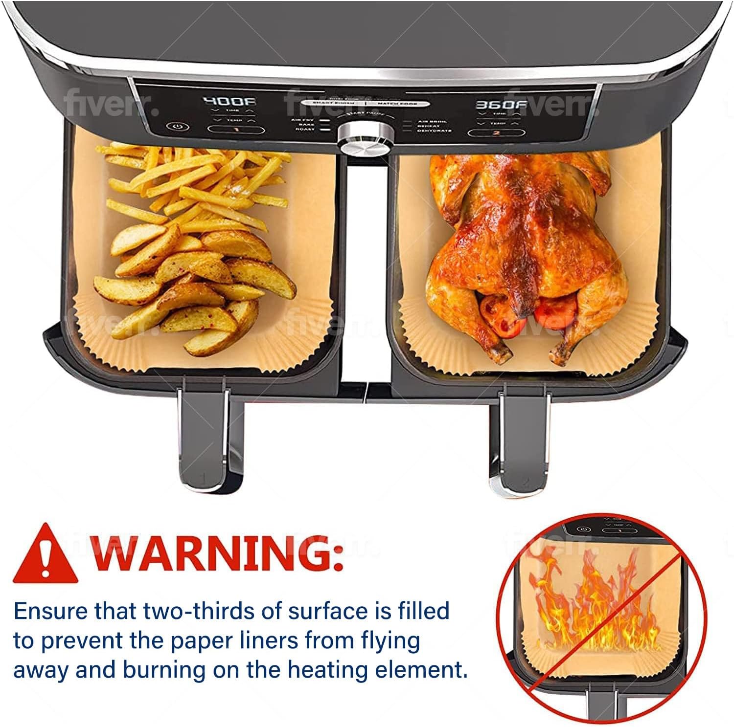Air Fryer memasak kertas pangg - Ninja Air Fryer Af300 ulasan dan harga